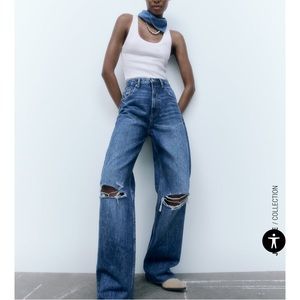 Zara high waisted wide leg jeans
